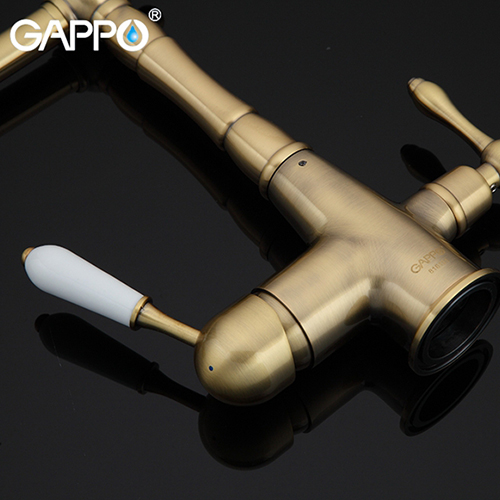 Смеситель для кухни с подключением фильтра питьевой воды Gappo G4391-4 Бронза