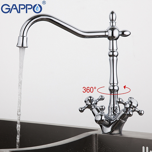 Смеситель для кухни с подключением фильтра питьевой воды Gappo G4398-2 Хром