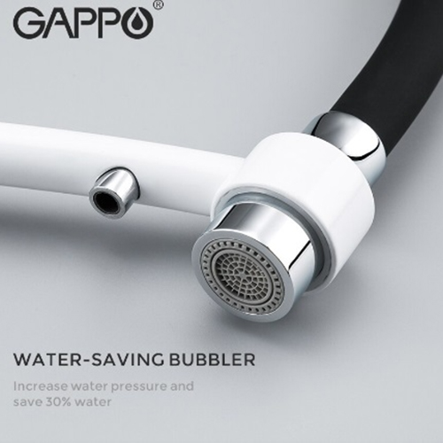 Смеситель для кухни (мойки) Gappo G4348 белый/черный