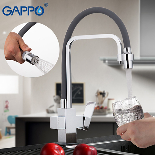 Смеситель для кухни с подключением фильтра питьевой воды Gappo G4398-4 Хром