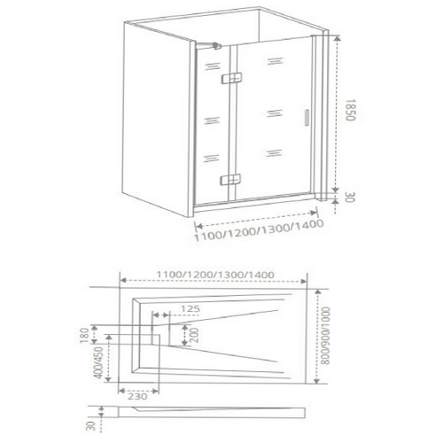 Душевая дверь Good Door SATURN WTW-140-C-CH-L
