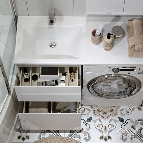 Тумба с раковиной Alavann Soft Silver 120