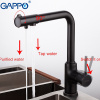 Смеситель для кухни с подключением фильтра питьевой воды Gappo G4390-10 Чёрный