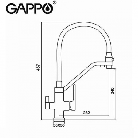 Смеситель для кухни с подключением фильтра питьевой воды Gappo G4317-6