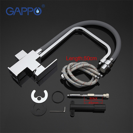 Смеситель для кухни с подключением фильтра питьевой воды Gappo G4398-4 Хром