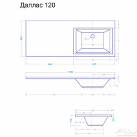Тумба с раковиной Alavann Soft Silver 120