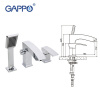 Смеситель на борт ванны на 3 отверстия Gappo Jacob G1107